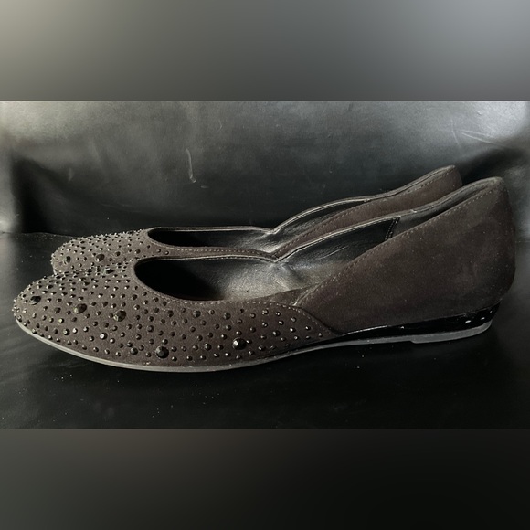 KELLY & KATIE ● Black Rhinestone Flats - Picture 2 of 3